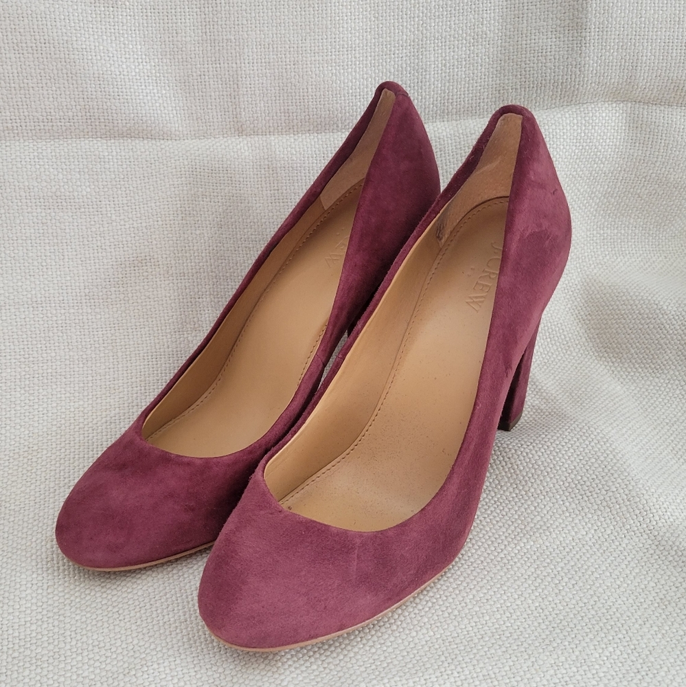 J Crew Suede block heels